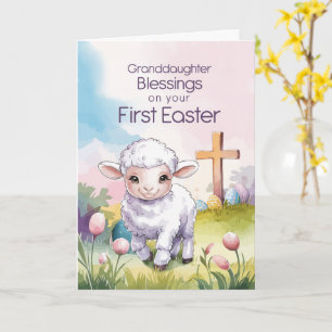 Enkelkind Babys erste religiöse Osterlammfeier Karte