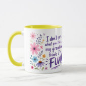 Enkelkind denkt, ich bin LUSTIG! Tasse (Links)