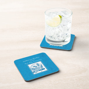 Enkelkind Erste Kommunion Blau, Weizen, Trauben Untersetzer