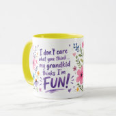 Enkelkind findet mich LUSTIG! Tasse (Vorderseite Links)