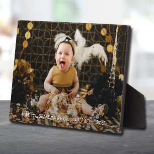 Enkelkind-Foto als Geschenk für Großeltern Fotoplatte