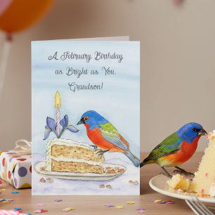 Enkelkind Frohen Februar-Geburtstag Gemalte Buntsc Karte