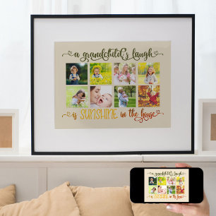 Enkelkind-Lachen Zitat 8 Foto-Collage Mandel Poster