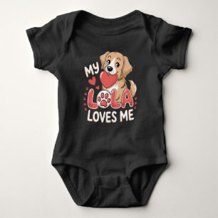 Enkelkind "Meine Lola liebt mich" Süßer Hund Große Baby Strampler
