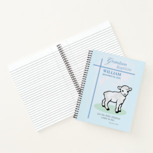 Enkelkind Tauf Blaues Lamm Personalisiert Notizblock