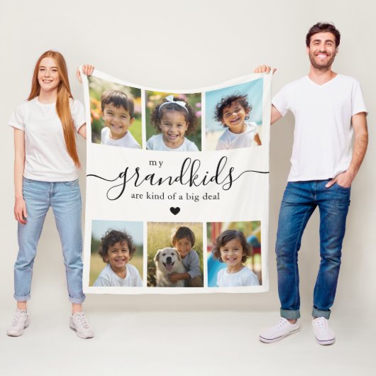 Enkelkinder-Foto-Collage Großmutter Fleecedecke (Beispiel)