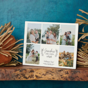 Enkelkinder-Foto-Collage Liebe Sie Großmutter Sake Fotoplatte