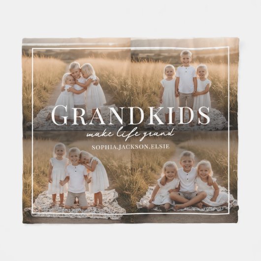 Enkelkinder machen das Leben großartig - Geschenk Fleecedecke (Vorderseite (Horizontal))
