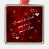 Enkelkinder sind ein Geschenk zum Keepsake Silbernes Ornament (Vorne)