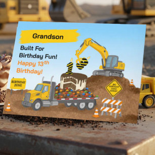 Enkelsohn 13. Geburtstag Baustelle Karte