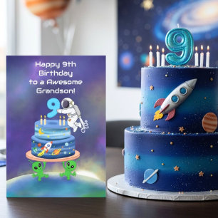 Enkelsohn Happy 9. Geburtstag Astronaut mit Coolne Karte