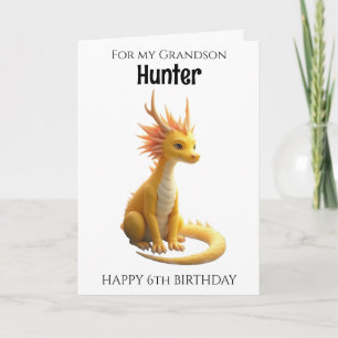 Enkelsohn sechs Jahre alter Drache Geburtstag Karte