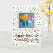 Enkeltochter 6. Geburtstag farbige Ballons Karte (Gelbe Blume)