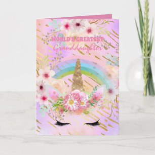 Enkeltochter-Einhorn-Geschenke Rosa Gold Weiblich Karte