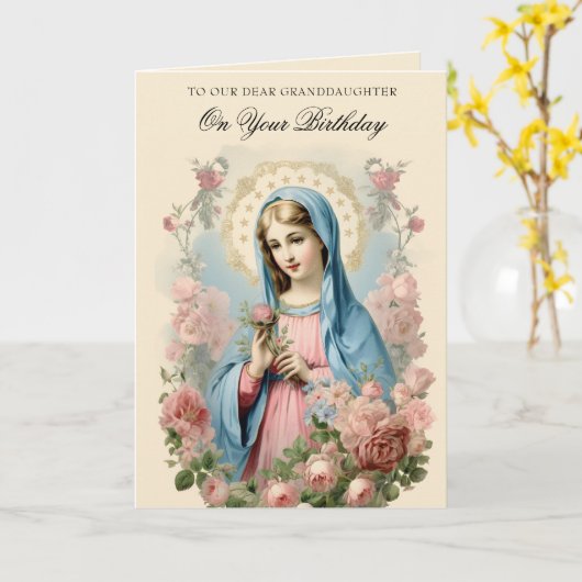 Enkeltöchter Geburtstag Religiöse Blumenschrift Karte (Gelbe Blume)