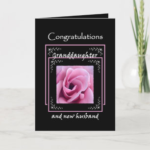 ENKELTOCHTER Hochzeitsglückwünsche - Rosa Rose Karte