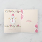 Enkeltochter mit Liebe am Weihnachtsrosa Feiertagskarte (Innenseite)