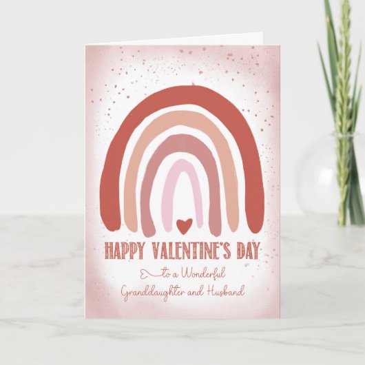 Enkeltochter und Ehemann Valentine Hand bemalt Karte (Vorderseite)