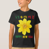 Enkuh Adey Abeba, Happy New Year, Ethioan Eritrean T-Shirt (Vorderseite)