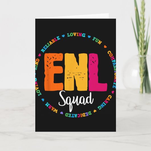 Enl Squad Teacher English New Language Squad Team Karte (Vorderseite)