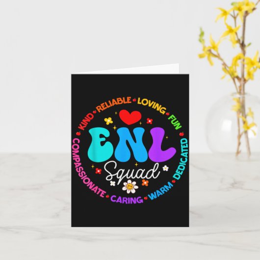 Enl Squad Teacher Squad English New Language Crew Karte (Gelbe Blume)