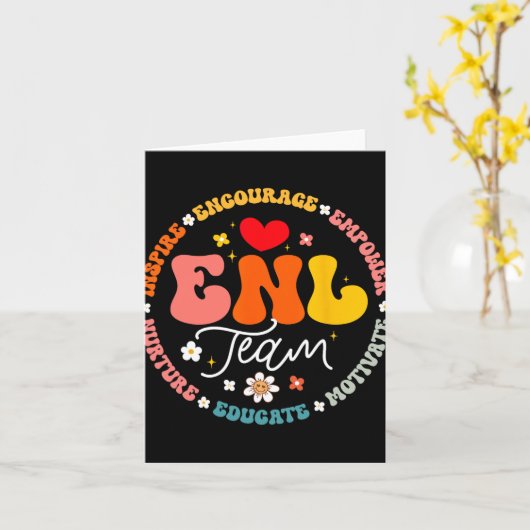 Enl Team Teacher English New Language Squad Crew Karte (Gelbe Blume)
