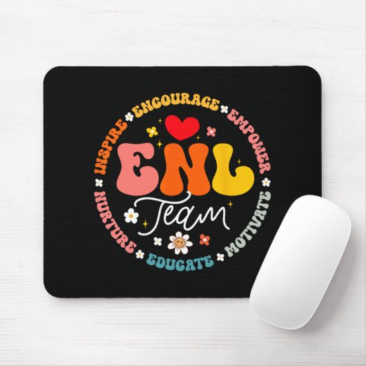 Enl Team Teacher English New Language Squad Crew Mousepad (Mit Mouse)