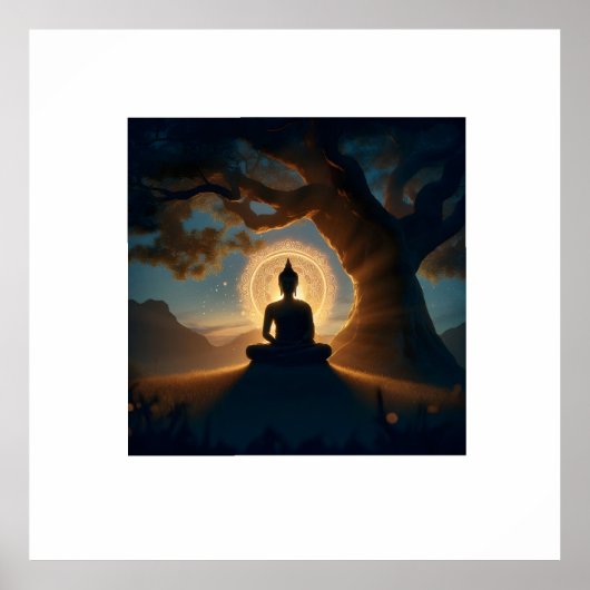 Enlightenment Under Bodhi Tree - Buddha Meditation Poster (Vorne)