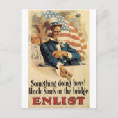 "Enlist" Altes US-Militärposter um 1917 Postkarte (Vorderseite)