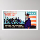 Enlist Navy, the 1st Line of Defense (US02160) Poster (Vorne)