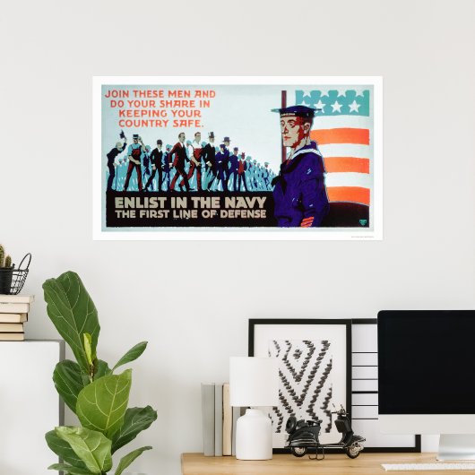 Enlist Navy, the 1st Line of Defense (US02160) Poster (Heimbüro)
