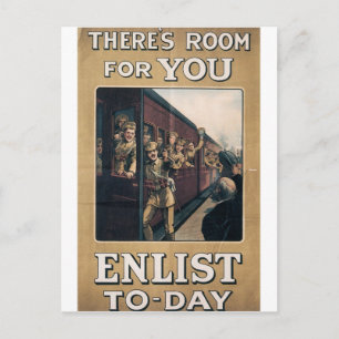 "Enlist" Old U.S. Military Poster circa 1915 Postkarte