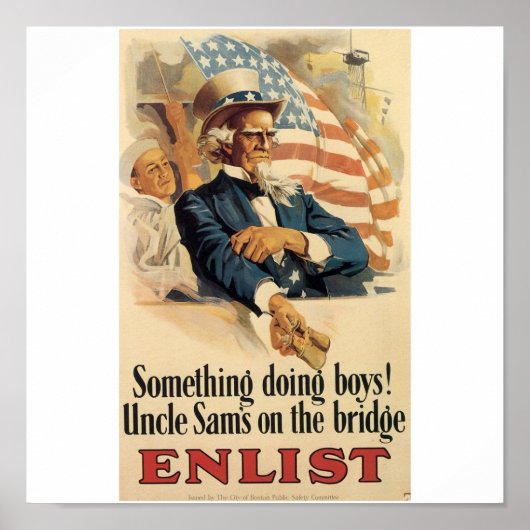 "Enlist" Old Uncle Sam U.S. Military Poster (Vorne)