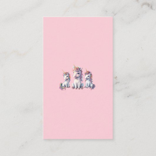 Ennähere Karte für die verzauberte Unicorn Babydus (Rückseite)