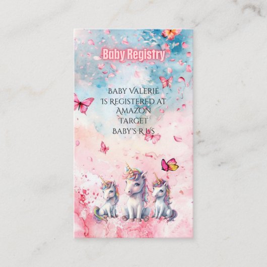 Ennähere Karte für die verzauberte Unicorn Babydus (Vorderseite)