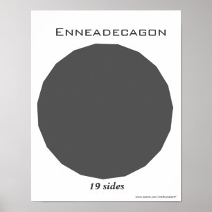 Enneadecagon Plakat des Polygons