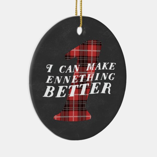 Enneagram 1 lustige Weihnachtsthema-Verzierung Keramik Ornament (Rechts)