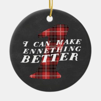 Enneagram 1 lustige Weihnachtsthema-Verzierung Keramik Ornament