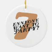 Enneagram 7 lustige Weihnachtsverzierung Keramik Ornament (Hinten)