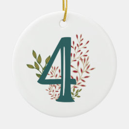 Enneagram Art 4 Blumenweihnachtsverzierung Keramik Ornament