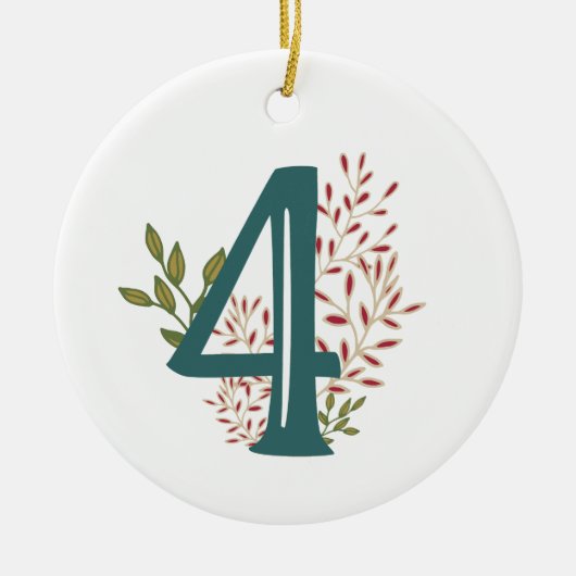 Enneagram Art 4 Blumenweihnachtsverzierung Keramik Ornament (Vorne)