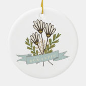 Enneagram Art 4 Blumenweihnachtsverzierung Keramik Ornament (Hinten)