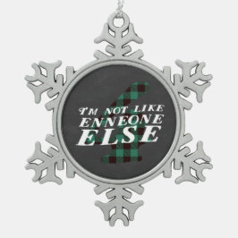 Enneagram Art 4 lustige Schneeflocke-Verzierung Schneeflocken Zinn-Ornament