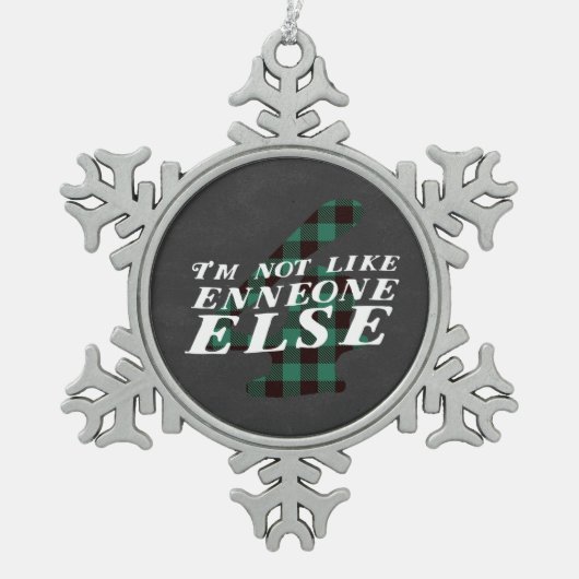 Enneagram Art 4 lustige Schneeflocke-Verzierung Schneeflocken Zinn-Ornament (Vorderseite)