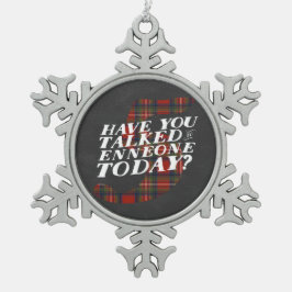 Enneagram Art 5 lustige Schneeflocke-Verzierung Schneeflocken Zinn-Ornament