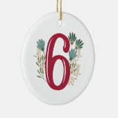 Enneagram Art 6 Blumenweihnachtsverzierung Keramik Ornament (Rechts)