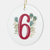 Enneagram Art 6 Blumenweihnachtsverzierung Keramik Ornament (Links)