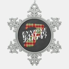 Enneagram Art 7 lustige Schneeflocke-Verzierung Schneeflocken Zinn-Ornament