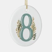 Enneagram Art 8 Blumenweihnachtsverzierung Keramik Ornament (Rechts)