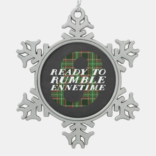 Enneagram Art 8 lustige Schneeflocke-Verzierung Schneeflocken Zinn-Ornament (Vorderseite)